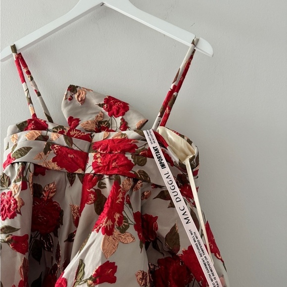 MAC DUGGAL NWT Sleeveless Bow Brocade Bubble Mini Dress in White 8 - Picture 11 of 11